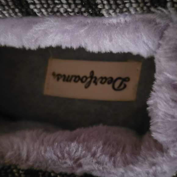 DEARFOAMS BRAND WOMENS BLACK MEMORY FOAM SLIPPERS SIZE SMALL 5-6 - Picture 5 of 12